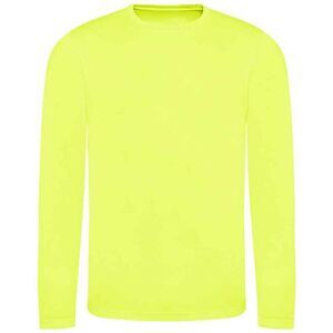 AWDis Cool Mens Moisture Wicking Long-Sleeved T-Shirt / Electric Yellow